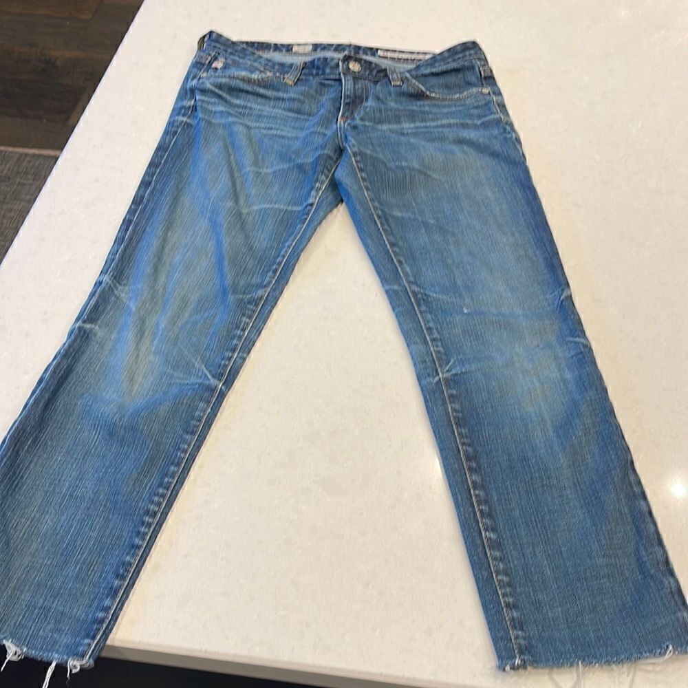 Ag stilt cigarette leg jeans, women’s size 28 frayed hem worn vintage look.